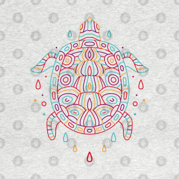 Turtle Colorful Monoline by Mako Design 